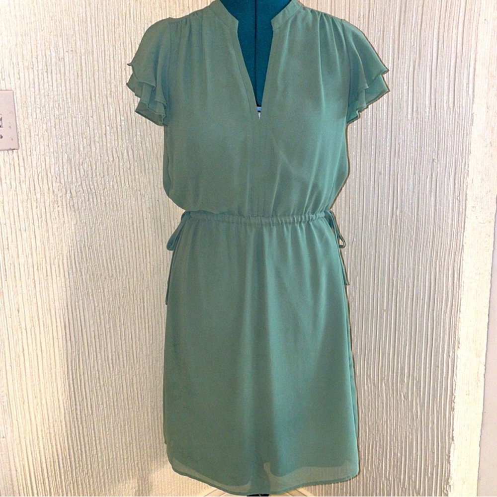 H&M sage green Silky Shift dress XS